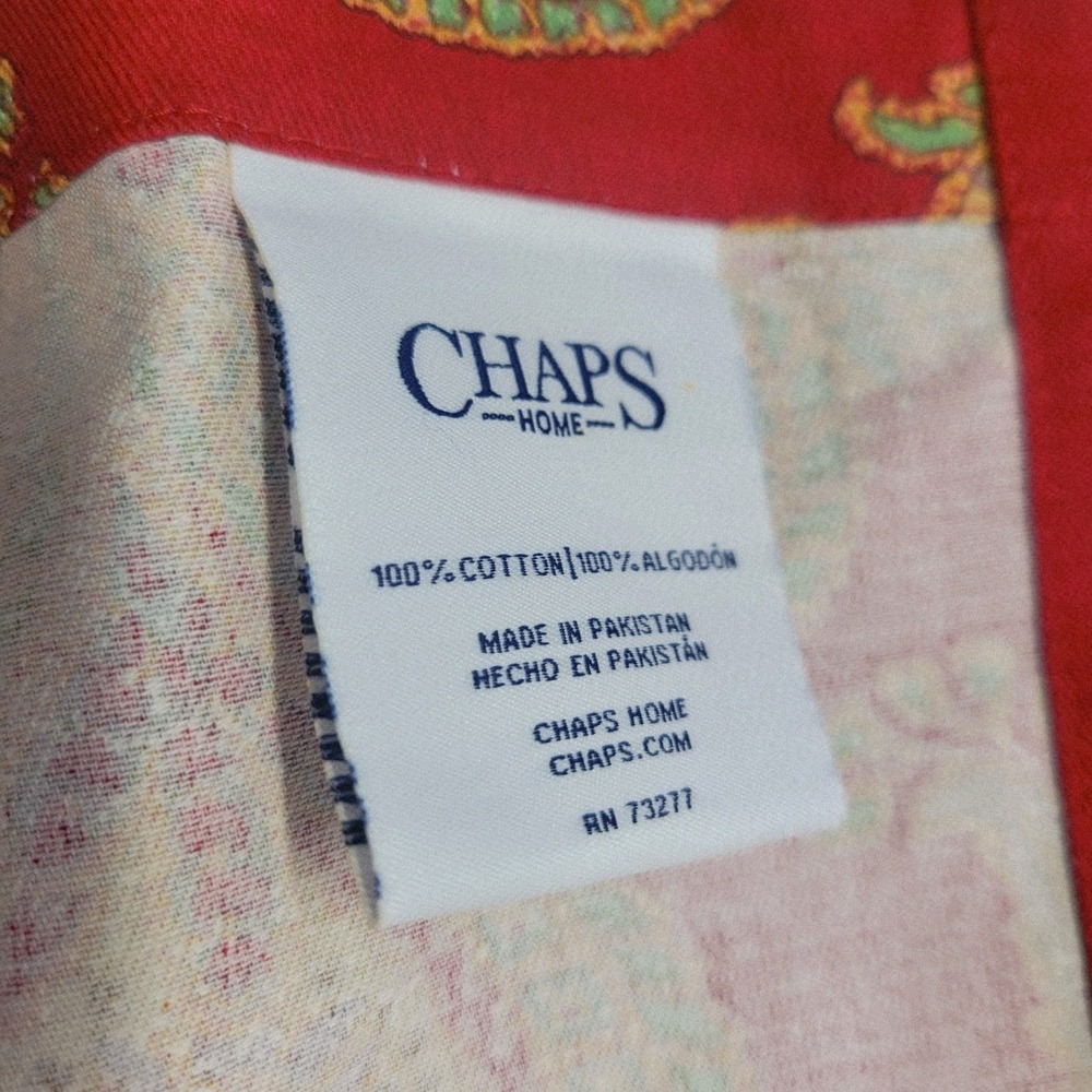 CHAPS Ralph Lauren Juliette Red Gold Paisley Window Valance 78x17.5" - Picture 7 of 9